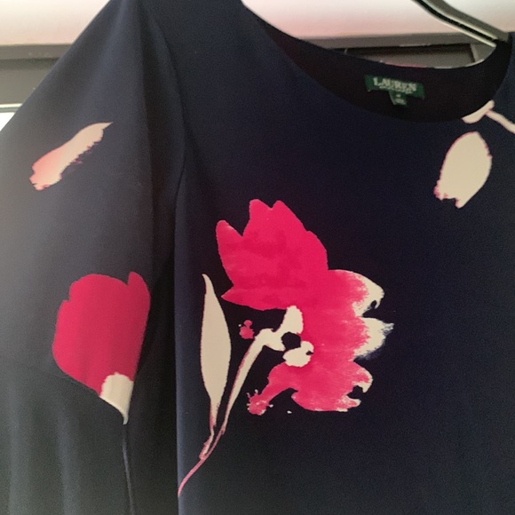 Lauren Ralph Lauren Flutter-Sleeve Floral Dress - Size 18 - Picture 10 of 12